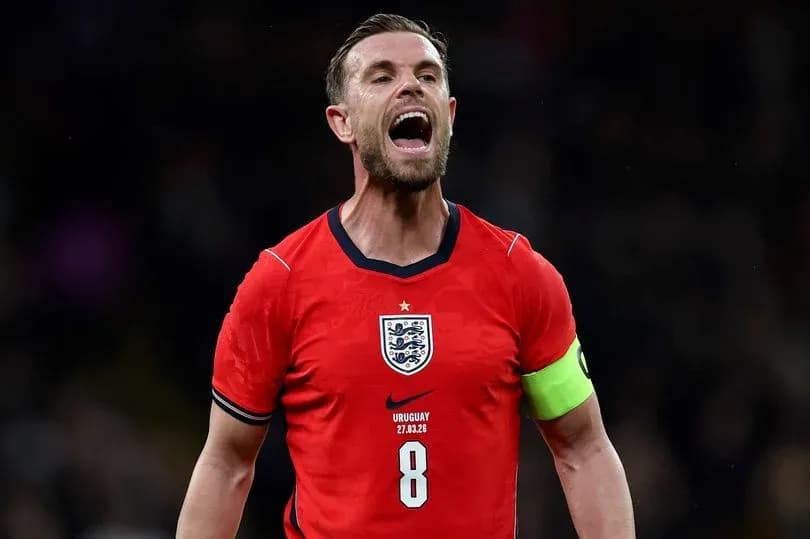 Player celebrating in England kit during match Player celebrating in England kit during match