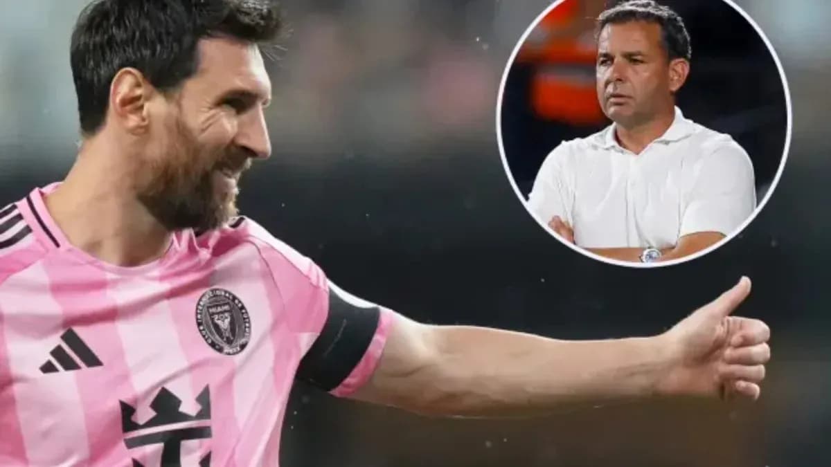 Lionel Messi celebrating during a match with coach Lionel Messi celebrating during a match with coach
