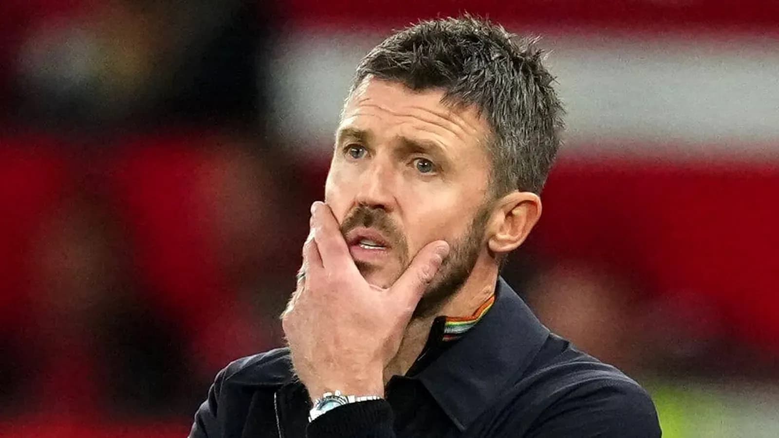 Coach looking thoughtful during match situation Coach looking thoughtful during match situation