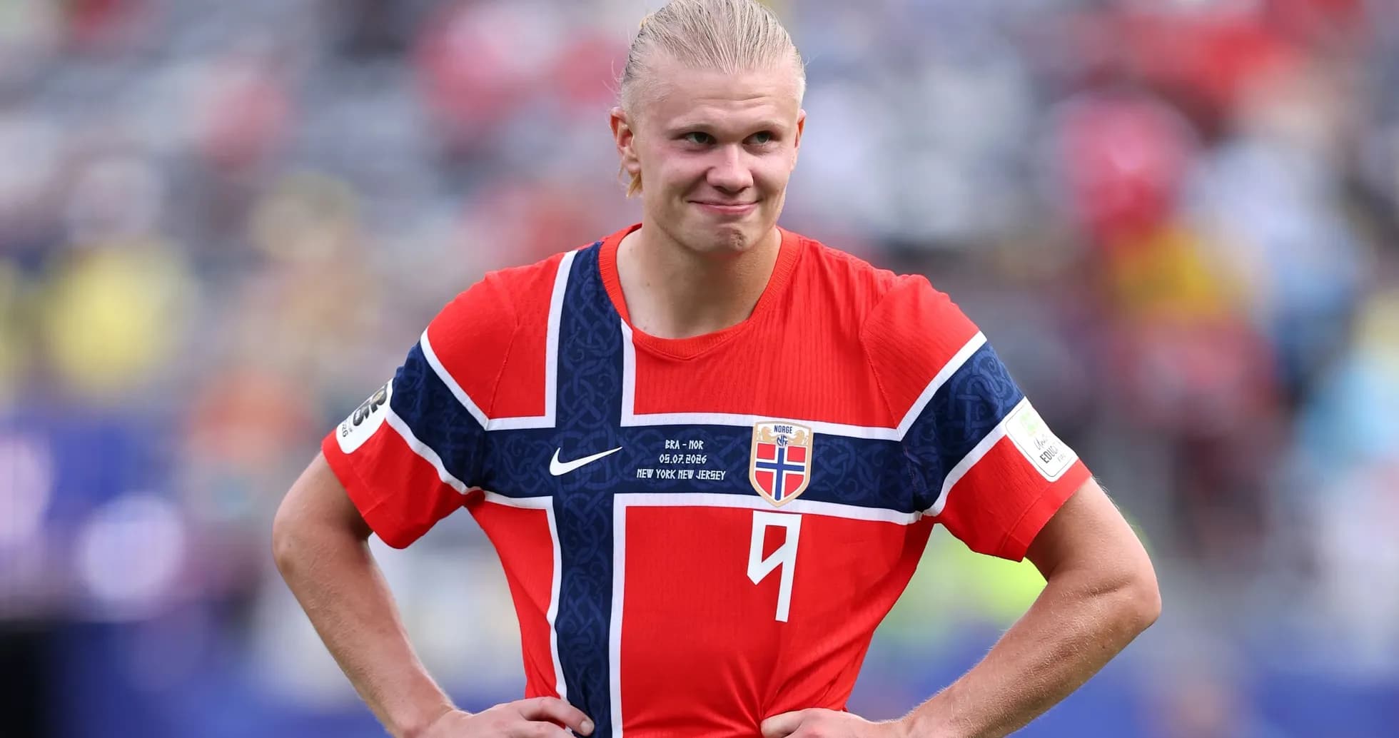 Player wearing Norway jersey during a match Player wearing Norway jersey during a match