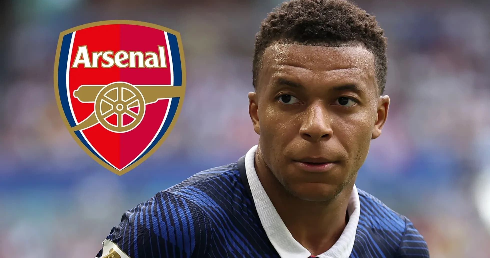Player in jersey with Arsenal logo background Player in jersey with Arsenal logo background