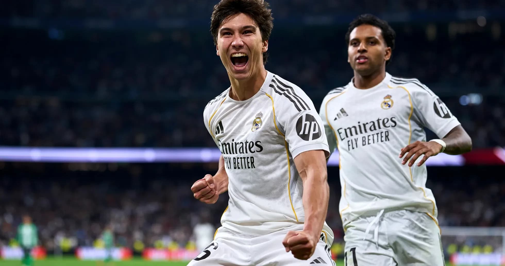 Real Madrid players celebrating a goal Real Madrid players celebrating a goal