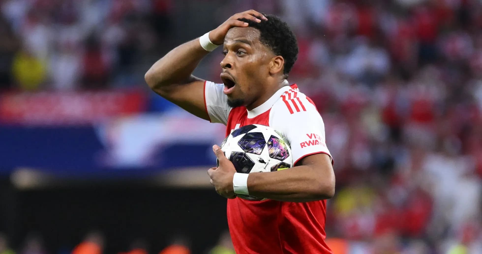 Player holding ball with surprised expression during match Player holding ball with surprised expression during match