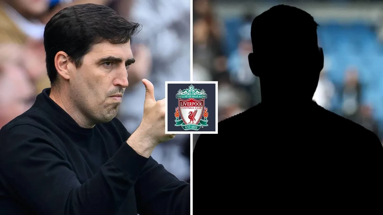 Coach gesturing with Liverpool logo and silhouette Coach gesturing with Liverpool logo and silhouette