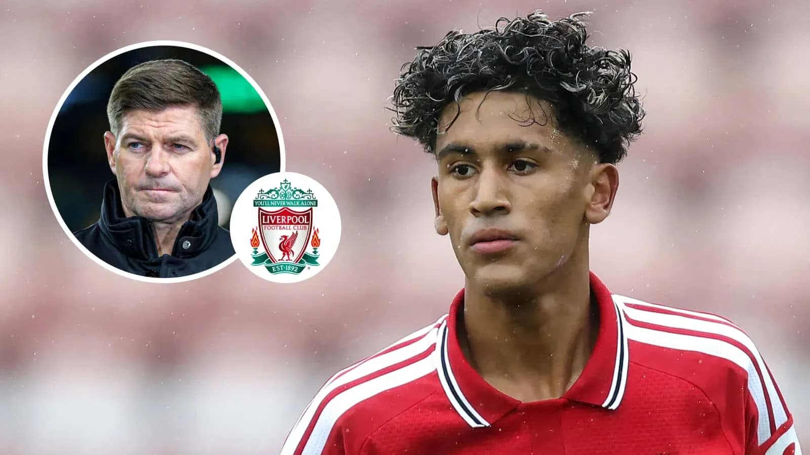 Young player in Liverpool kit during match warm-up Young player in Liverpool kit during match warm-up