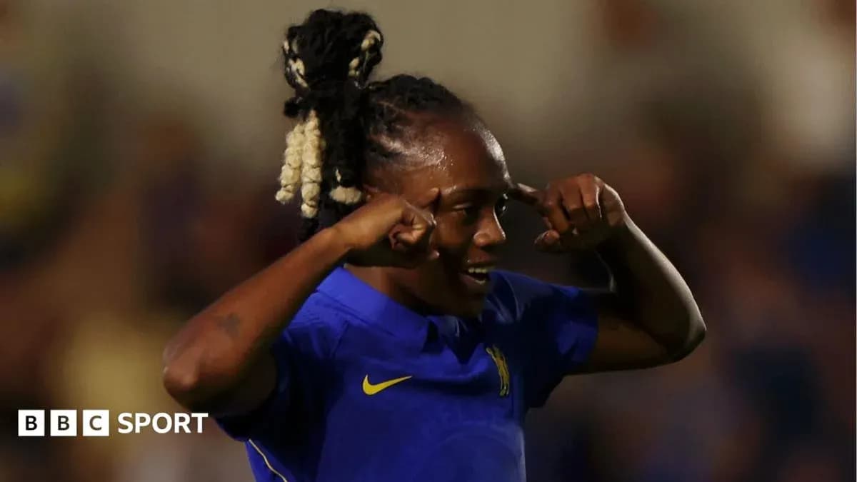 Chelsea player celebrating a goal on the field Chelsea player celebrating a goal on the field