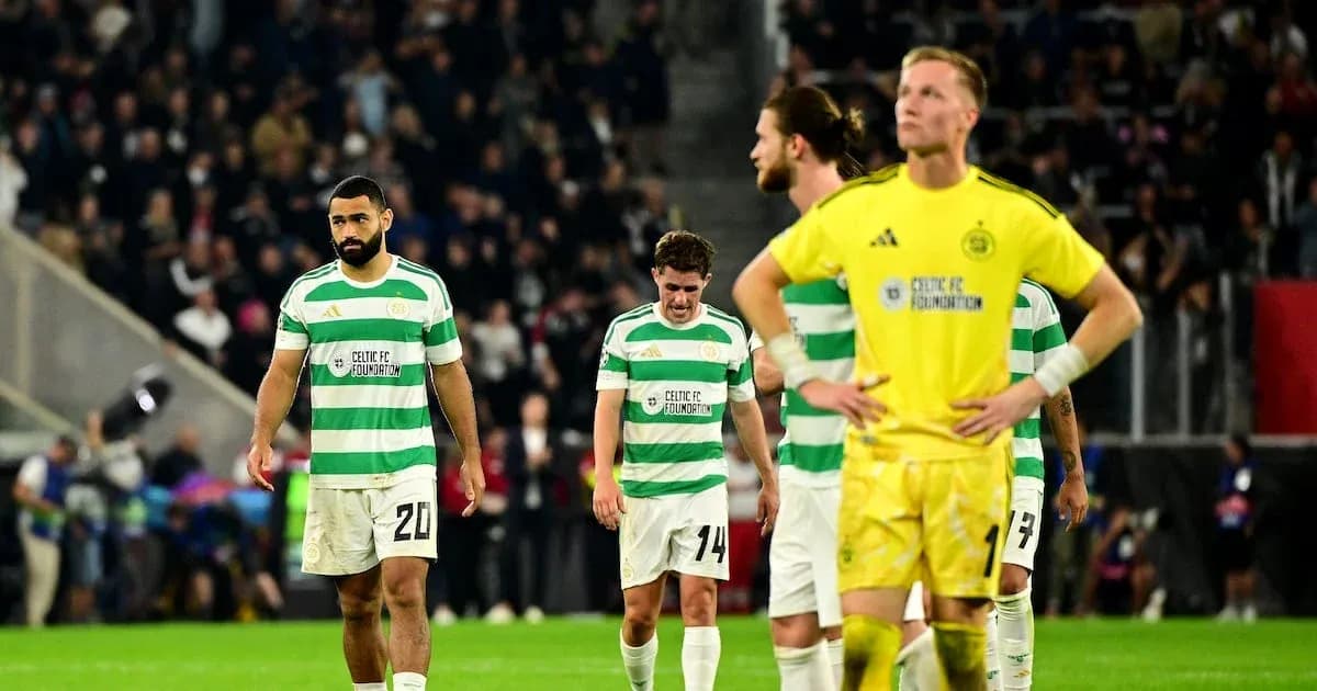 Celtic players walking off the pitch after defeat Celtic players walking off the pitch after defeat