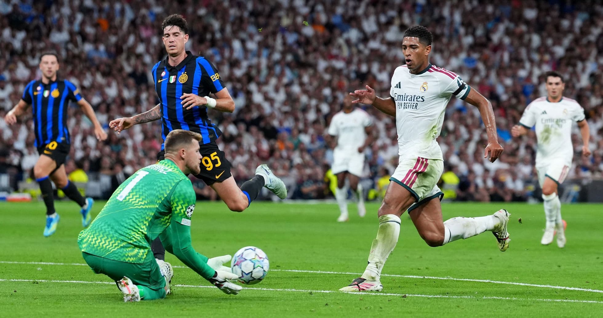 Goalkeeper saving the ball during match action Goalkeeper saving the ball during match action