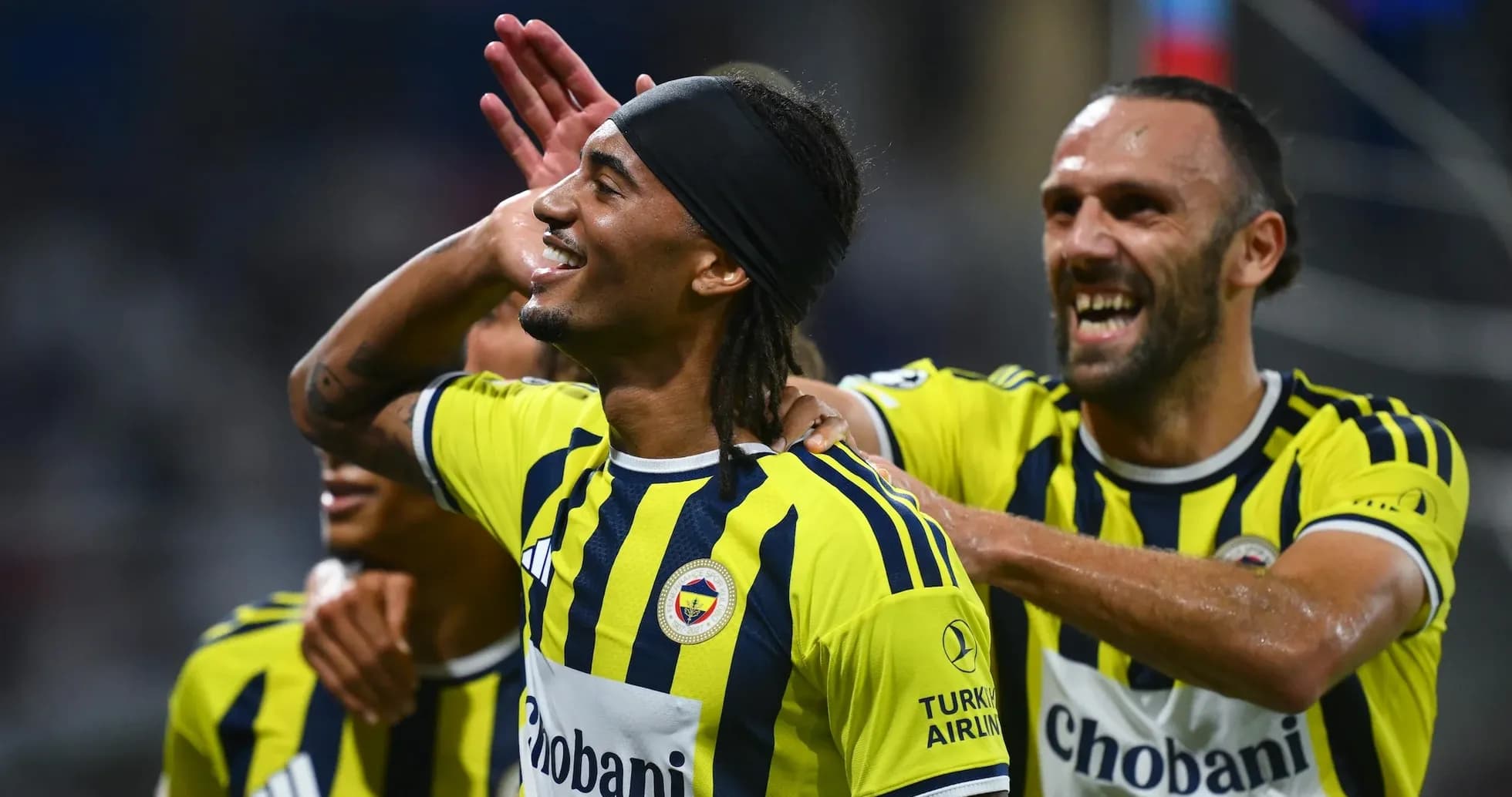 Fenerbahçe players celebrating a goal Fenerbahçe players celebrating a goal