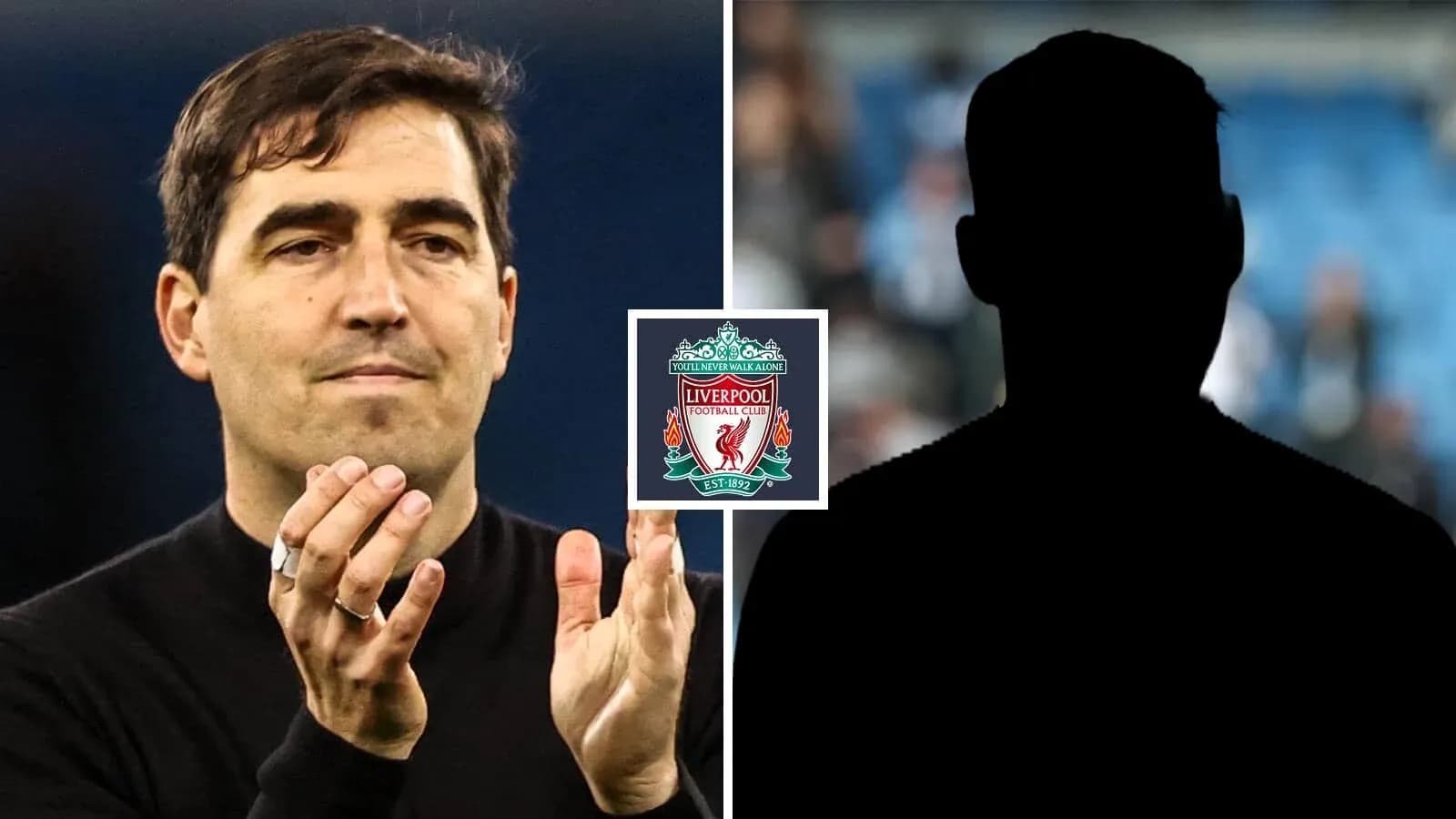 Coach applauding with Liverpool logo in background Coach applauding with Liverpool logo in background