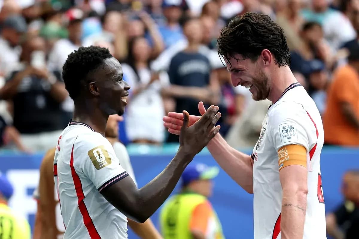 Two football players celebrating after a match Two football players celebrating after a match