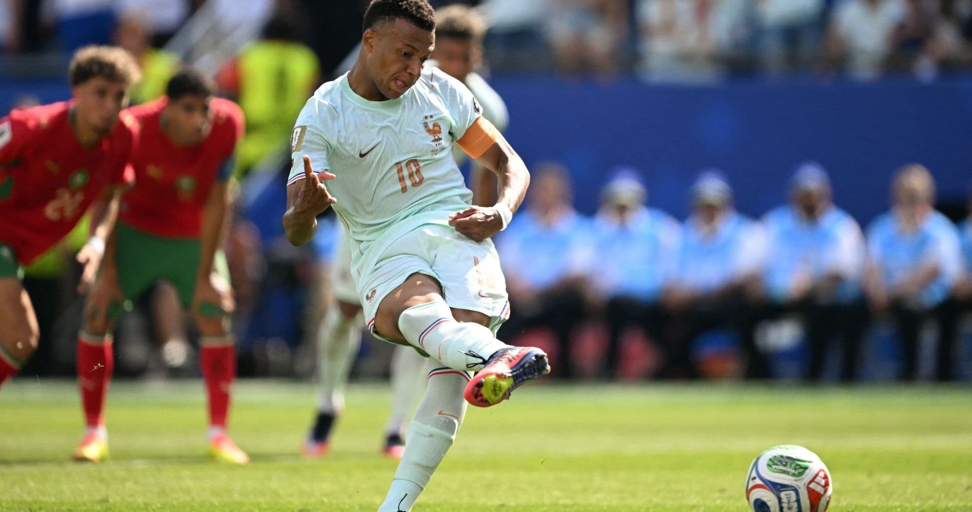 Player taking a penalty kick during match Player taking a penalty kick during match