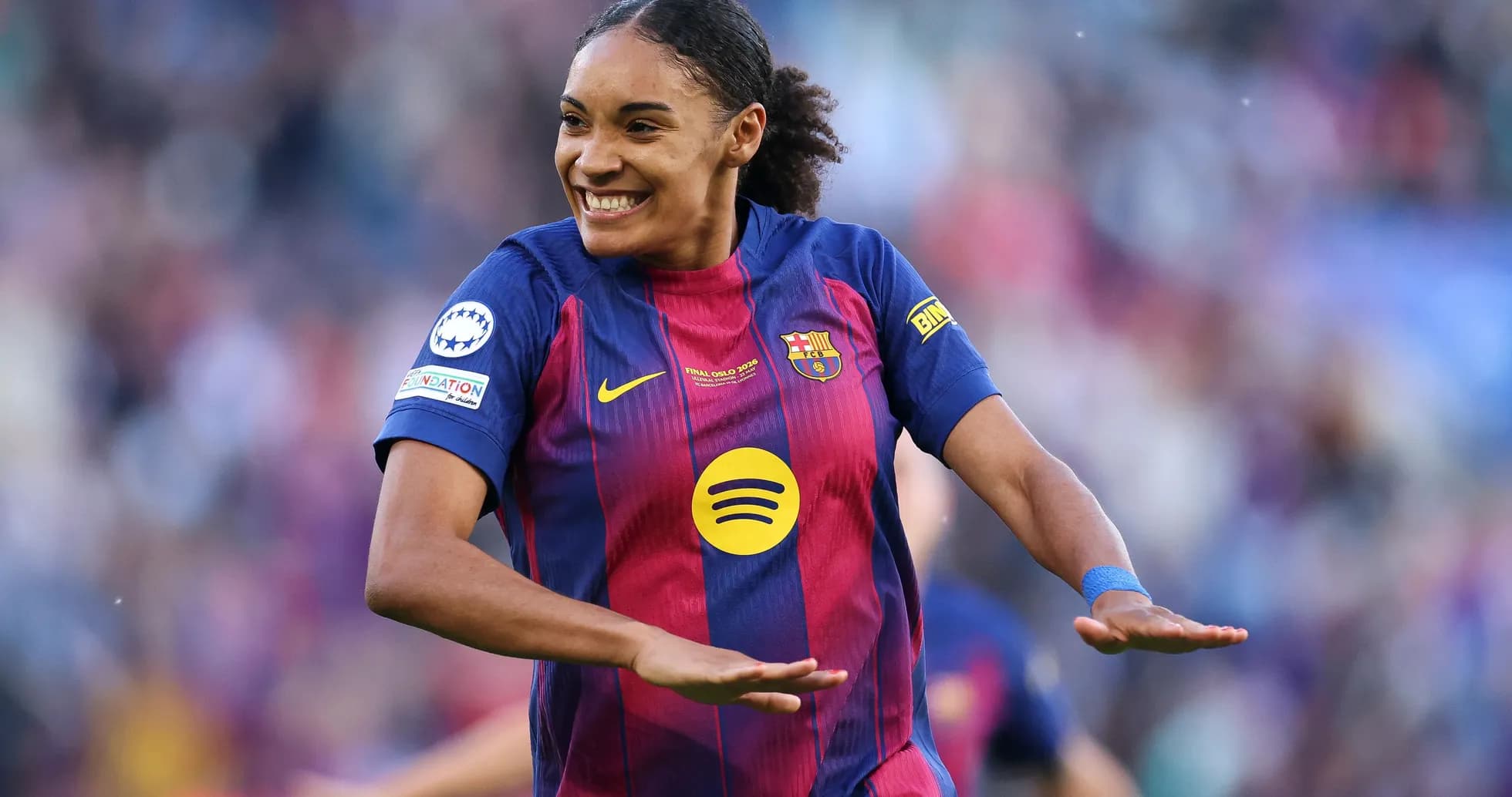 Player celebrating a goal during a match Player celebrating a goal during a match
