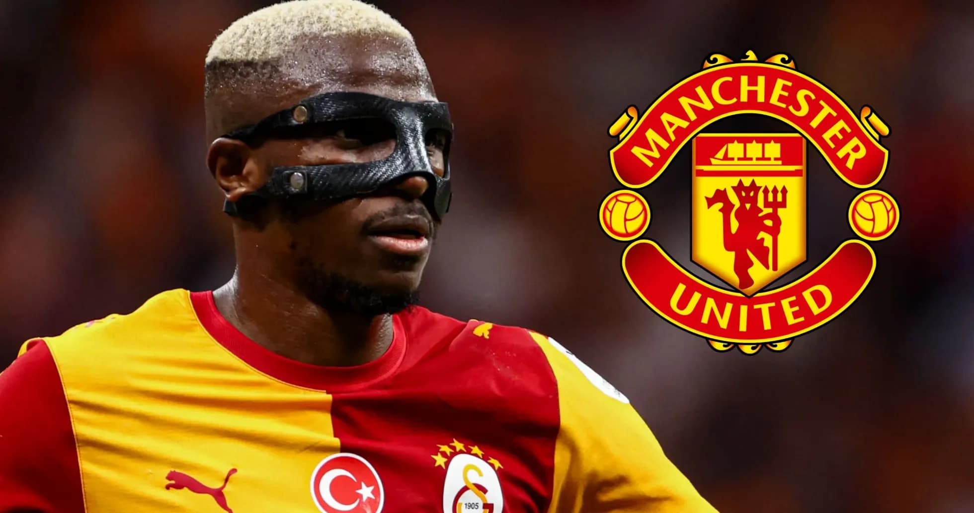Player wearing mask in Galatasaray jersey during match Player wearing mask in Galatasaray jersey during match