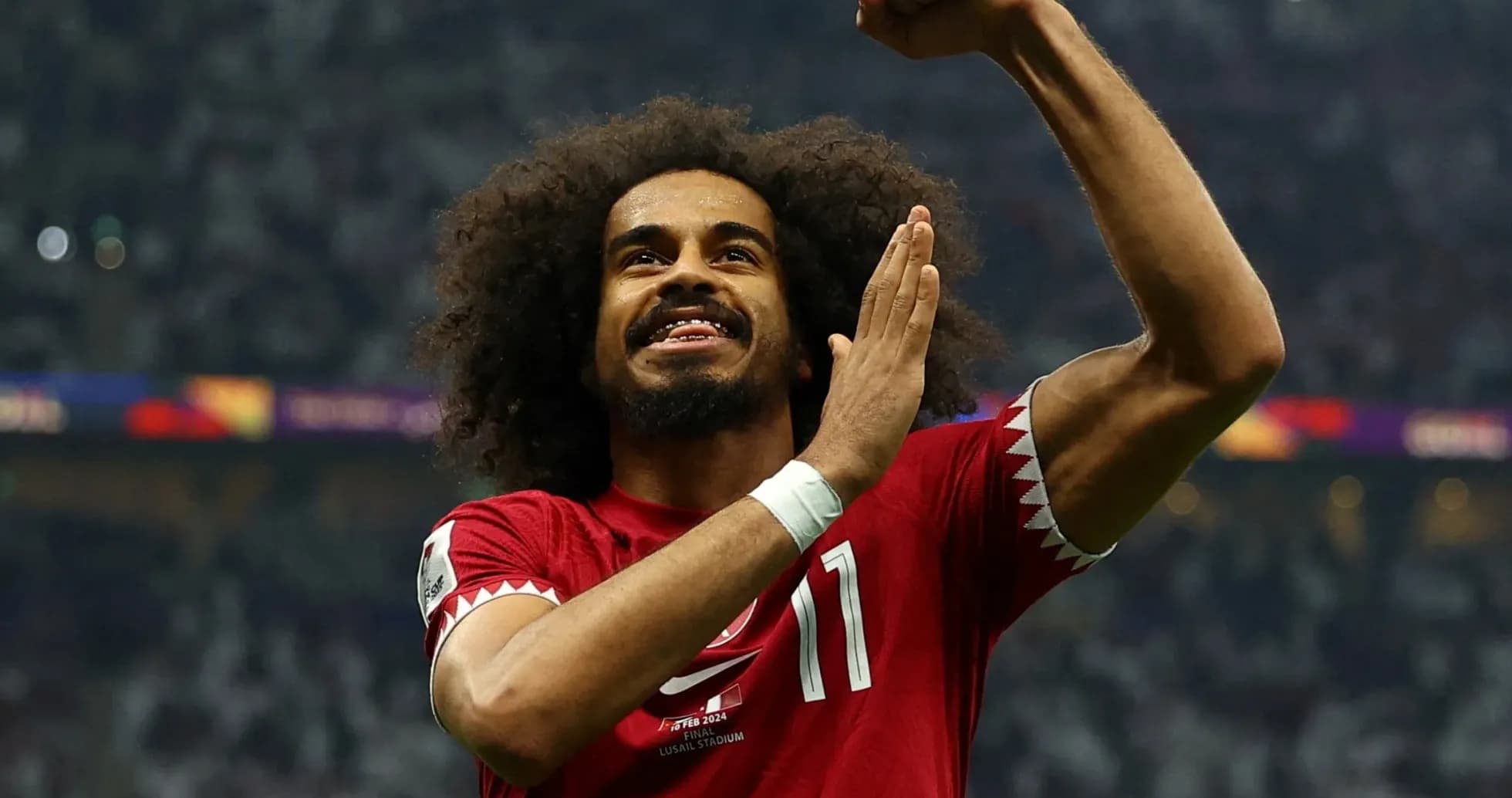 Qatar player celebrating during match Qatar player celebrating during match