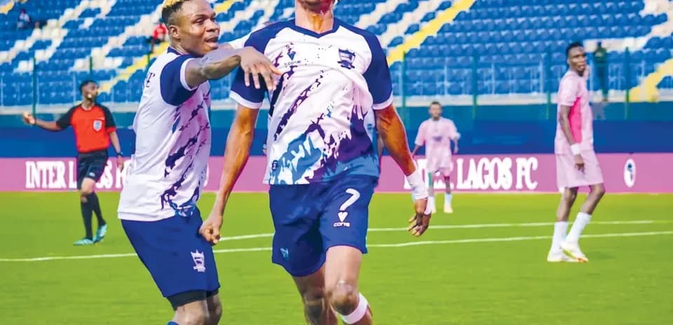 Players celebrating a goal during NPFL match Players celebrating a goal during NPFL match