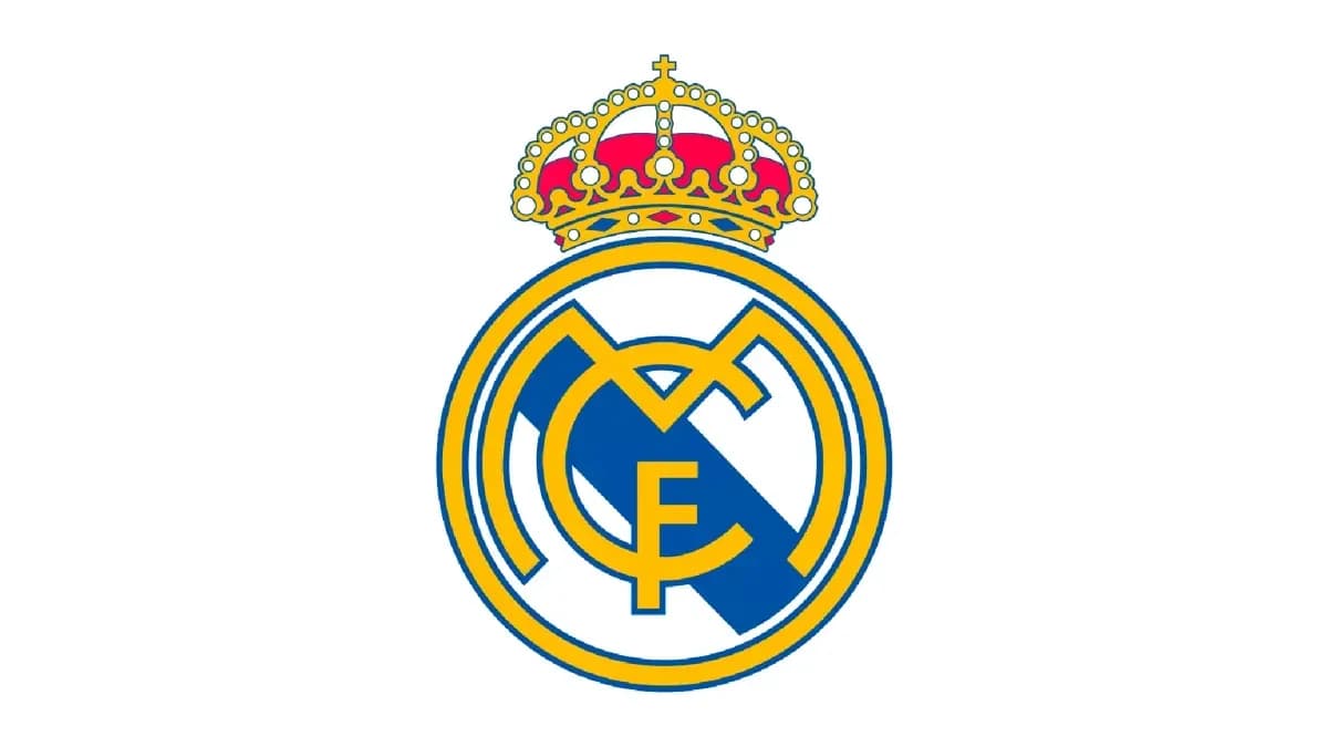 Real Madrid logo with crown and blue accents Real Madrid logo with crown and blue accents