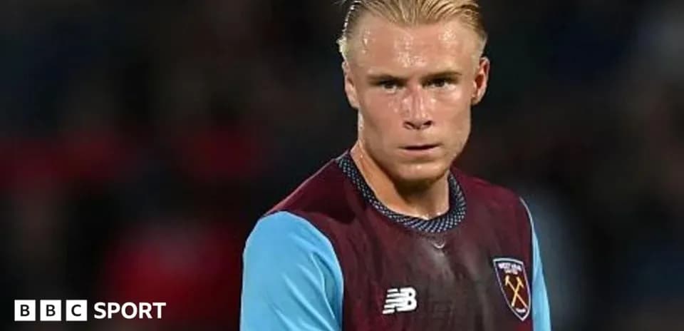 Player in West Ham United kit during match Player in West Ham United kit during match
