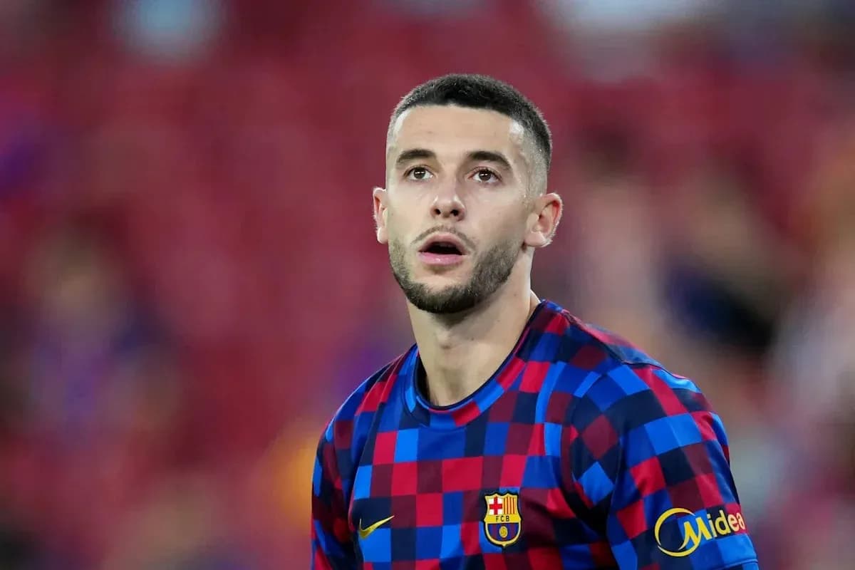 Player in FC Barcelona jersey during match Player in FC Barcelona jersey during match