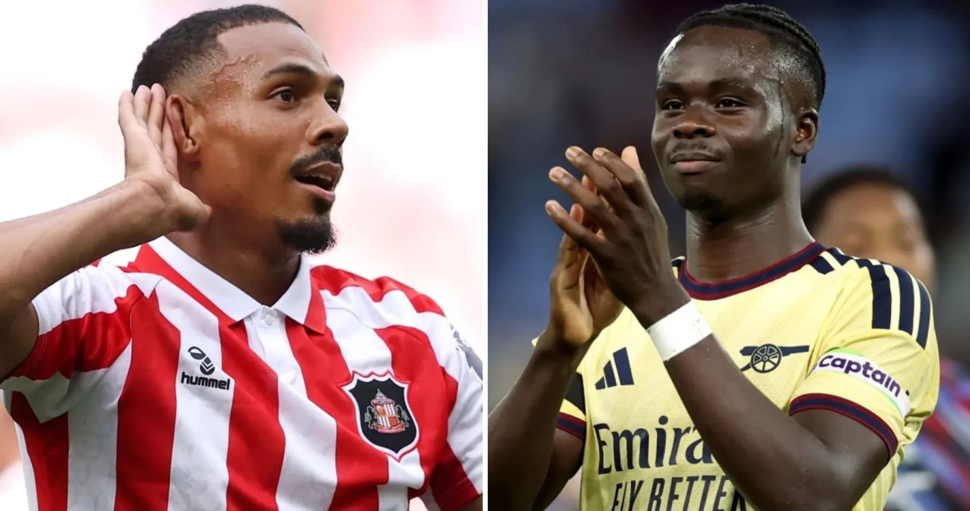 Sunderland and Arsenal players celebrating during match Sunderland and Arsenal players celebrating during match