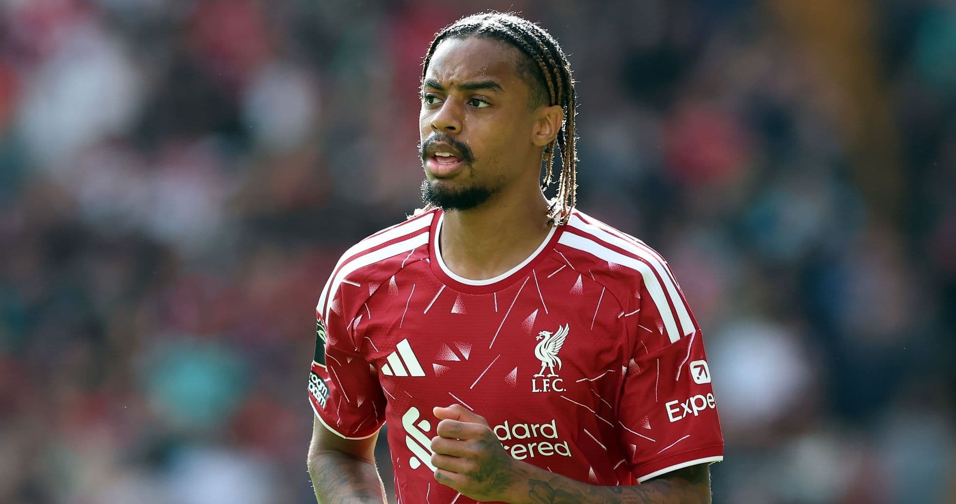 Player in Liverpool kit during match action Player in Liverpool kit during match action