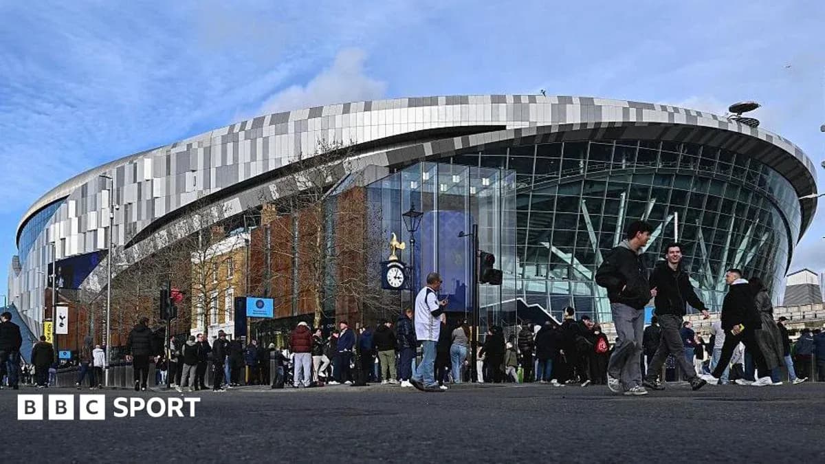 Fans gathering outside Tottenham Hotspur Stadium before match Fans gathering outside Tottenham Hotspur Stadium before match
