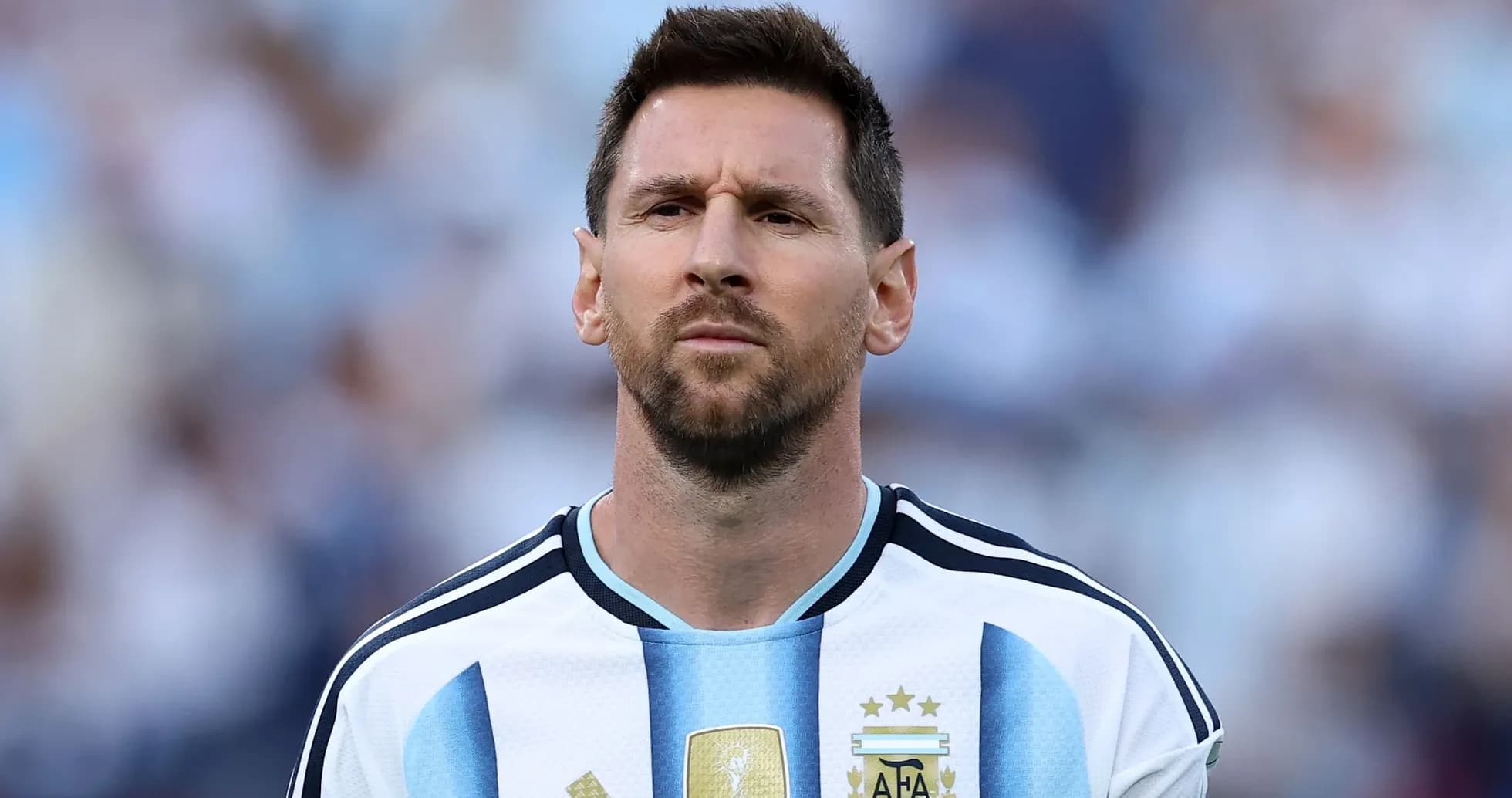 Football player in Argentina jersey during match Football player in Argentina jersey during match