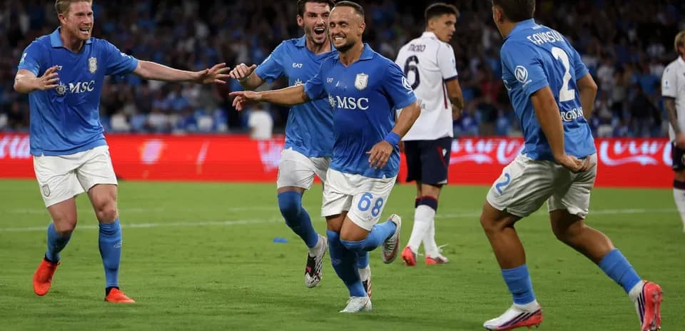 Napoli players celebrating a goal during match Napoli players celebrating a goal during match