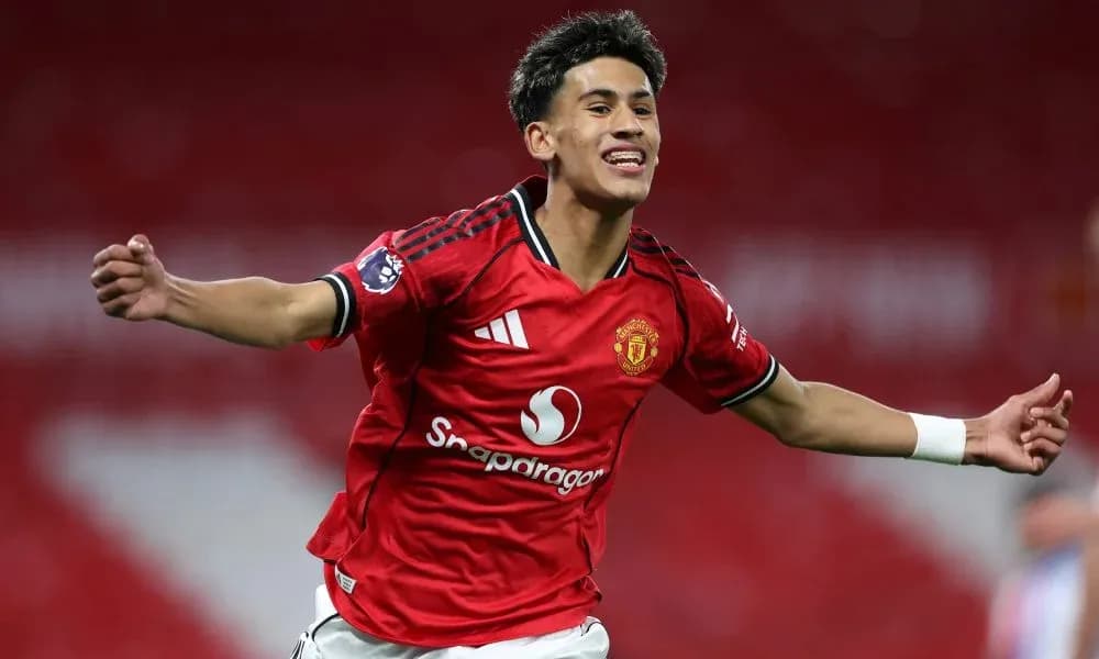 Player celebrating after scoring for Manchester United Player celebrating after scoring for Manchester United