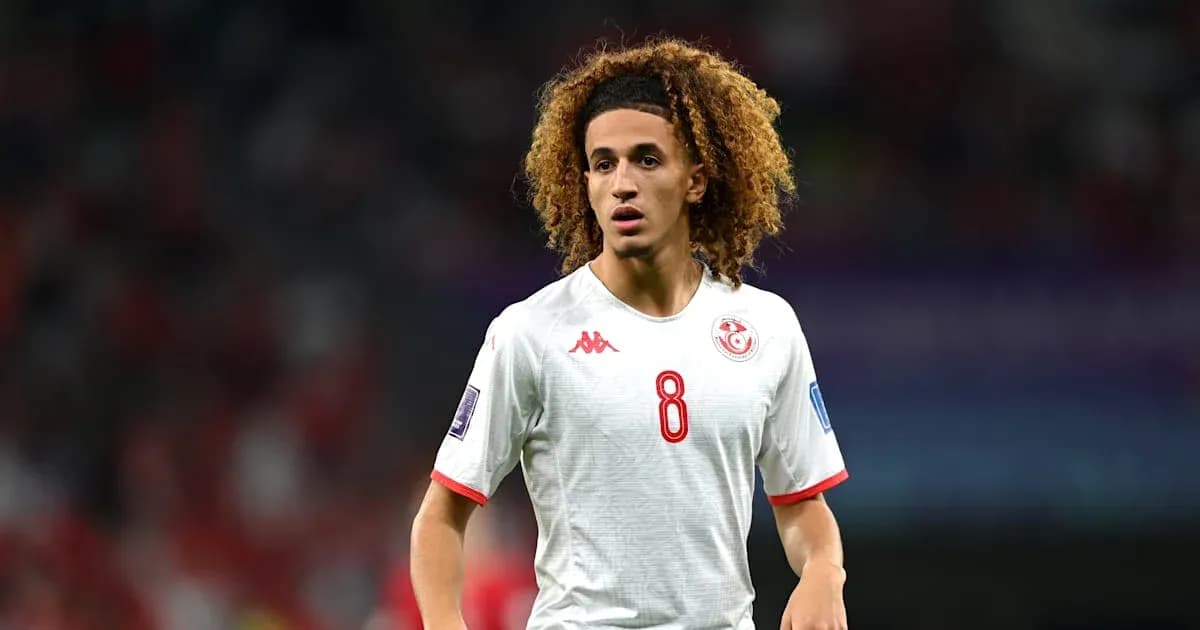 Player wearing Tunisia jersey during match Player wearing Tunisia jersey during match