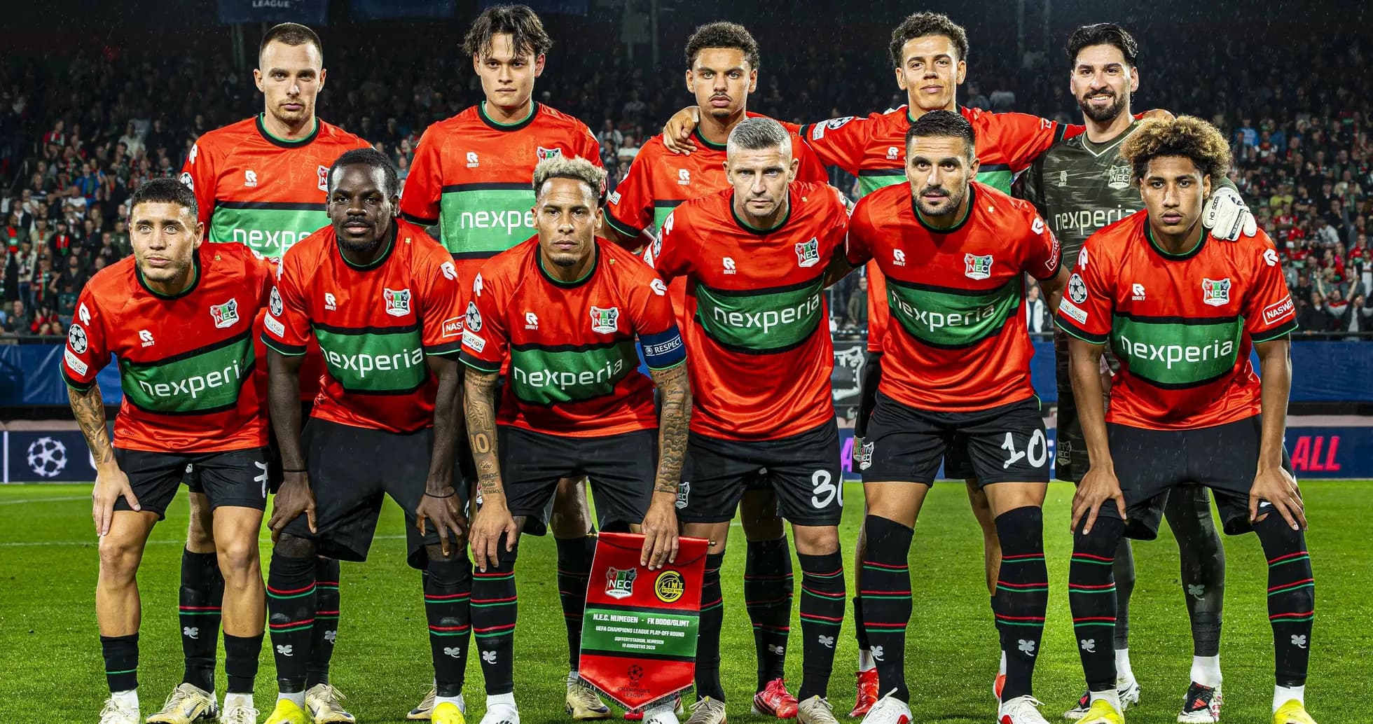 NEC Nijmegen team posing before match NEC Nijmegen team posing before match