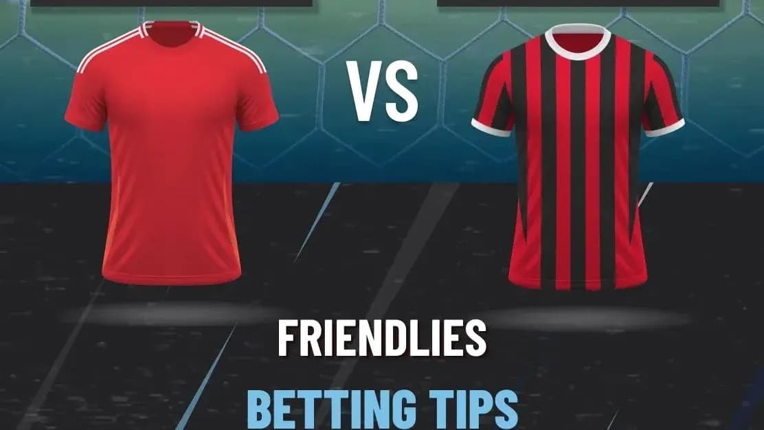 Red and black football jerseys displayed for match preview Red and black football jerseys displayed for match preview