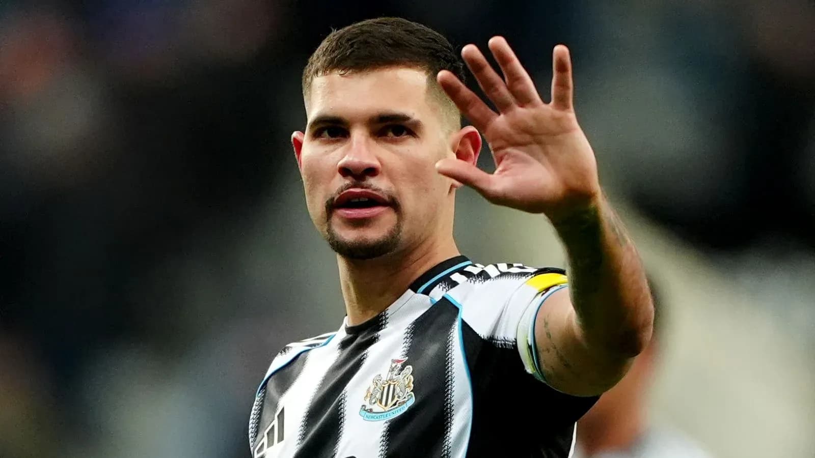 Newcastle player gesturing during match Newcastle player gesturing during match