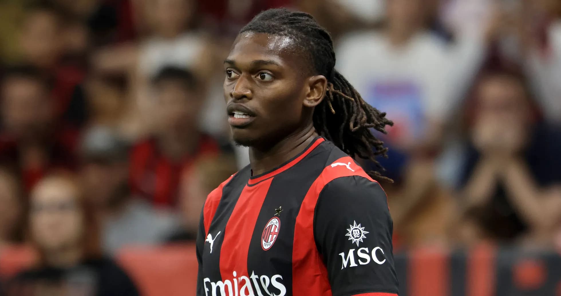 Player in AC Milan jersey during match Player in AC Milan jersey during match