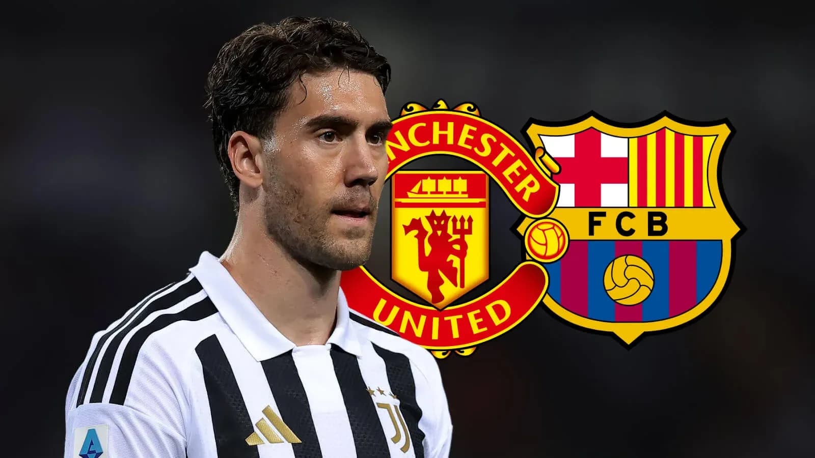 Player in Juventus kit with club logos behind Player in Juventus kit with club logos behind