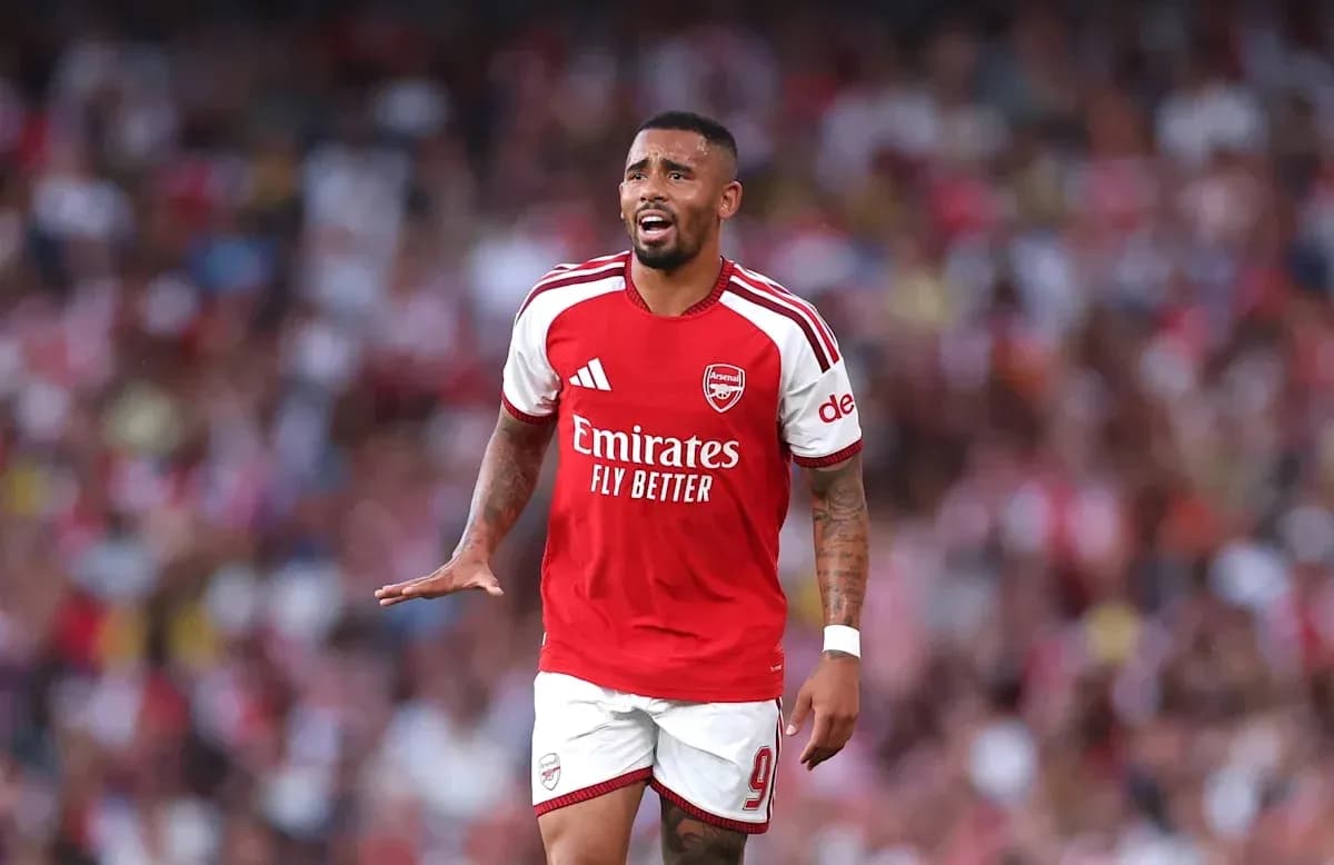Player in Arsenal kit gesturing during match Player in Arsenal kit gesturing during match