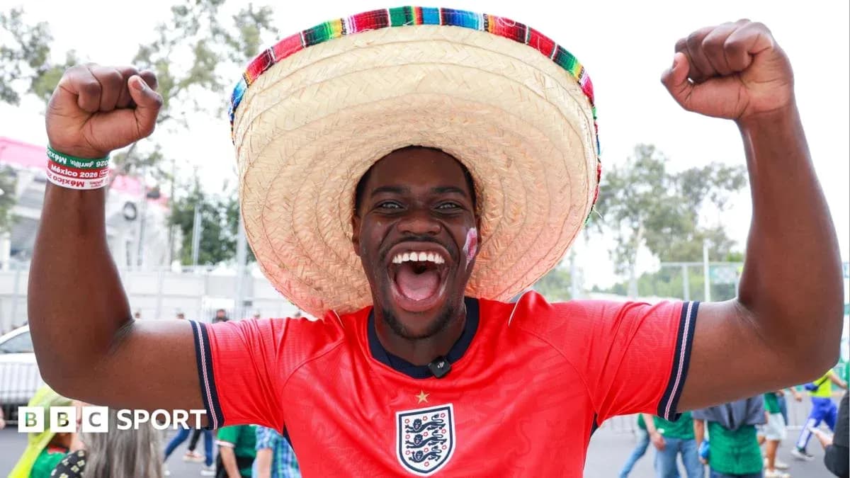 Fan in sombrero celebrating before the match Fan in sombrero celebrating before the match