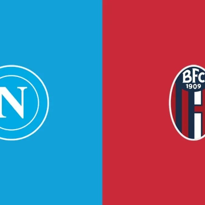 Logos of Napoli and Bologna on contrasting backgrounds Logos of Napoli and Bologna on contrasting backgrounds