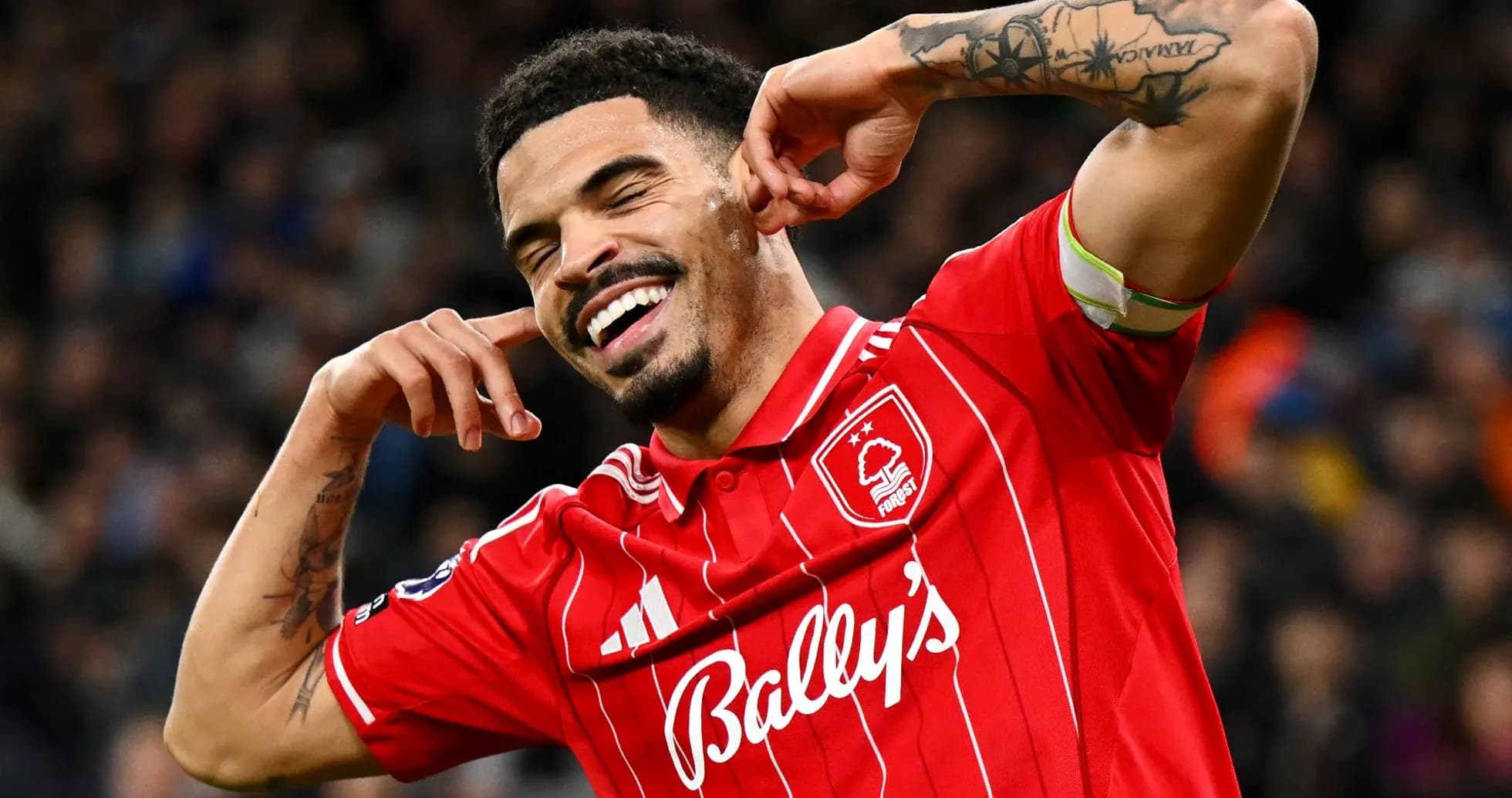 Player celebrating a goal with joyful gesture Player celebrating a goal with joyful gesture