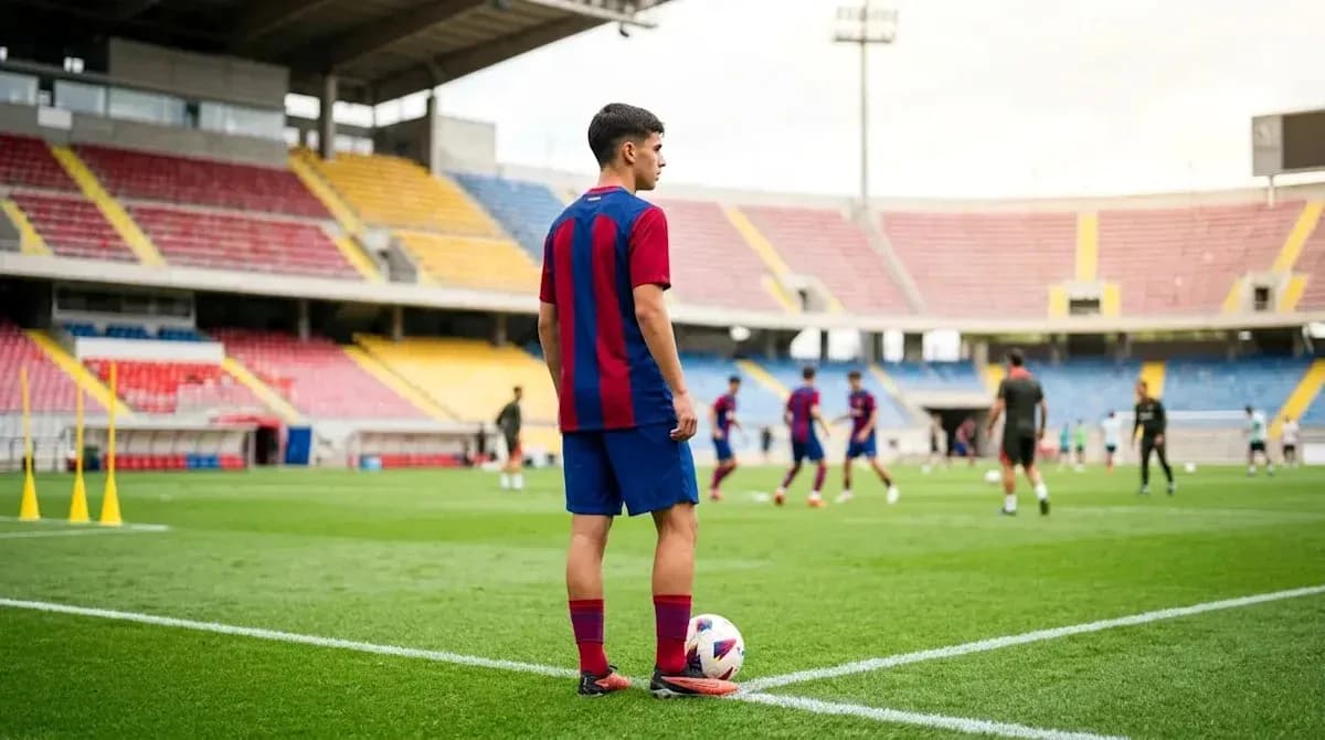Player preparing to take a corner kick during training Player preparing to take a corner kick during training