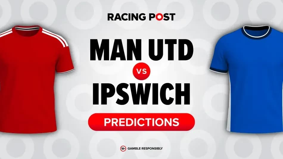 Red and blue jerseys representing Man Utd and Ipswich Red and blue jerseys representing Man Utd and Ipswich