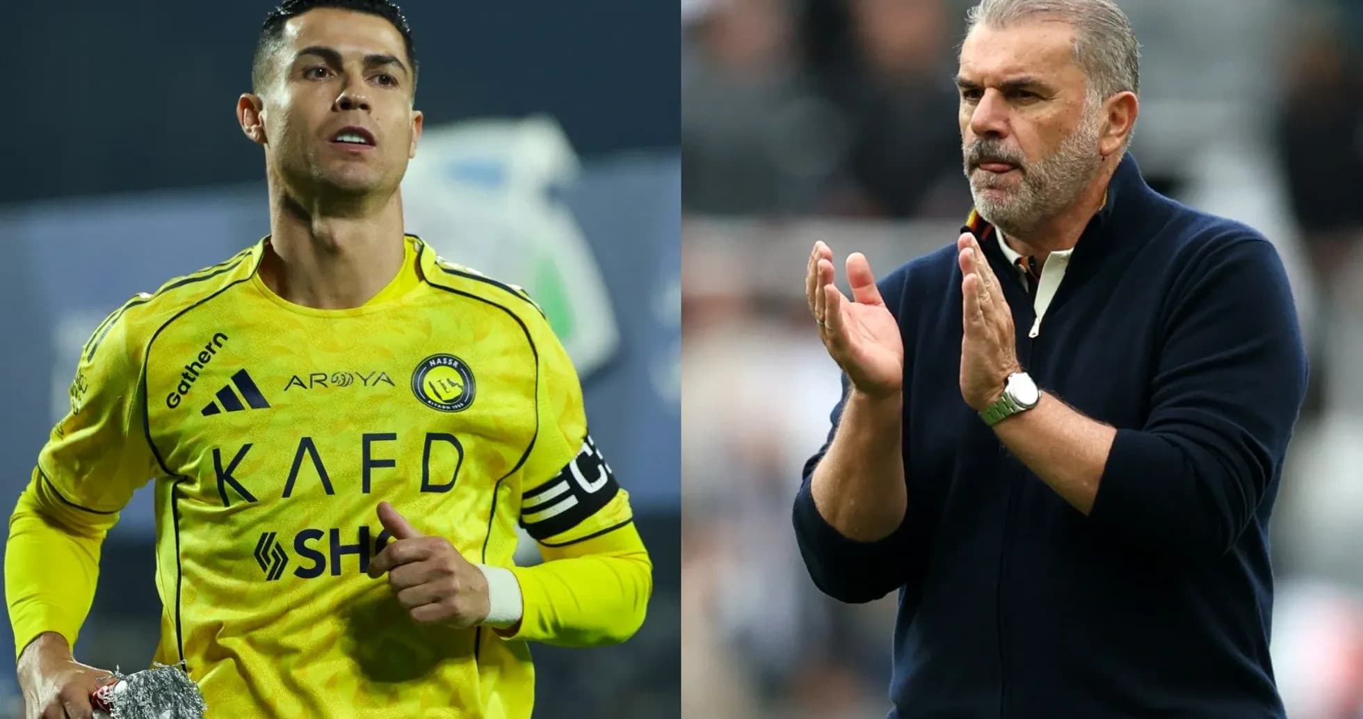 Cristiano Ronaldo and coach applauding during match Cristiano Ronaldo and coach applauding during match