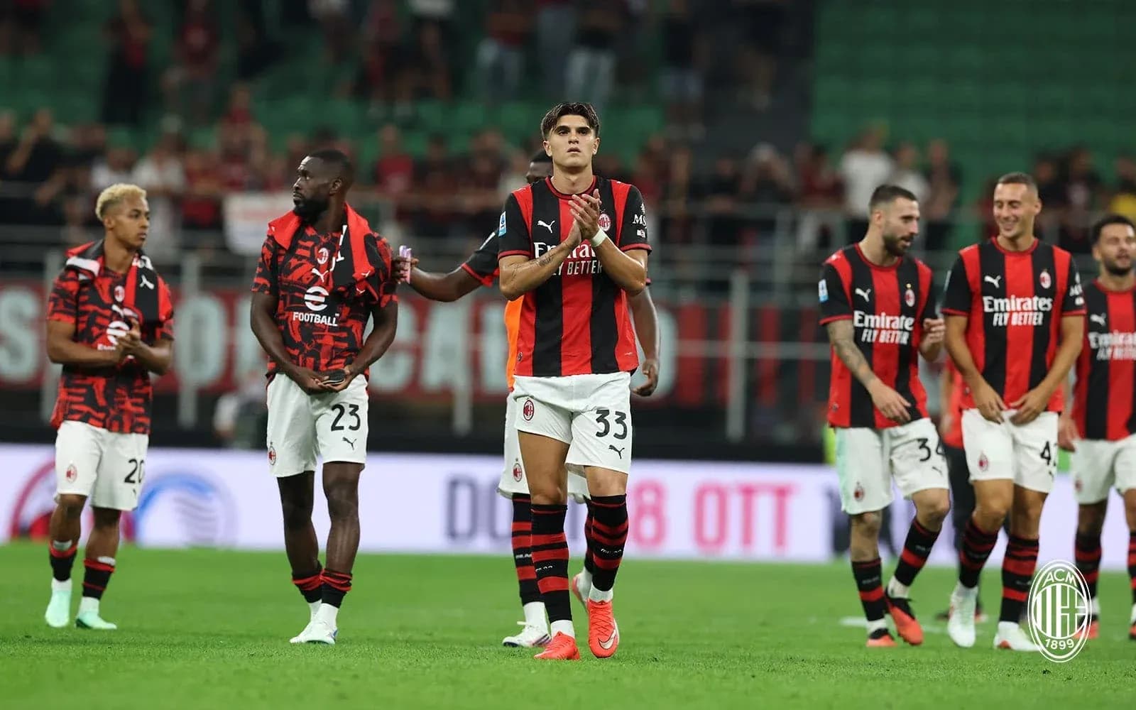 AC Milan players celebrating after match AC Milan players celebrating after match