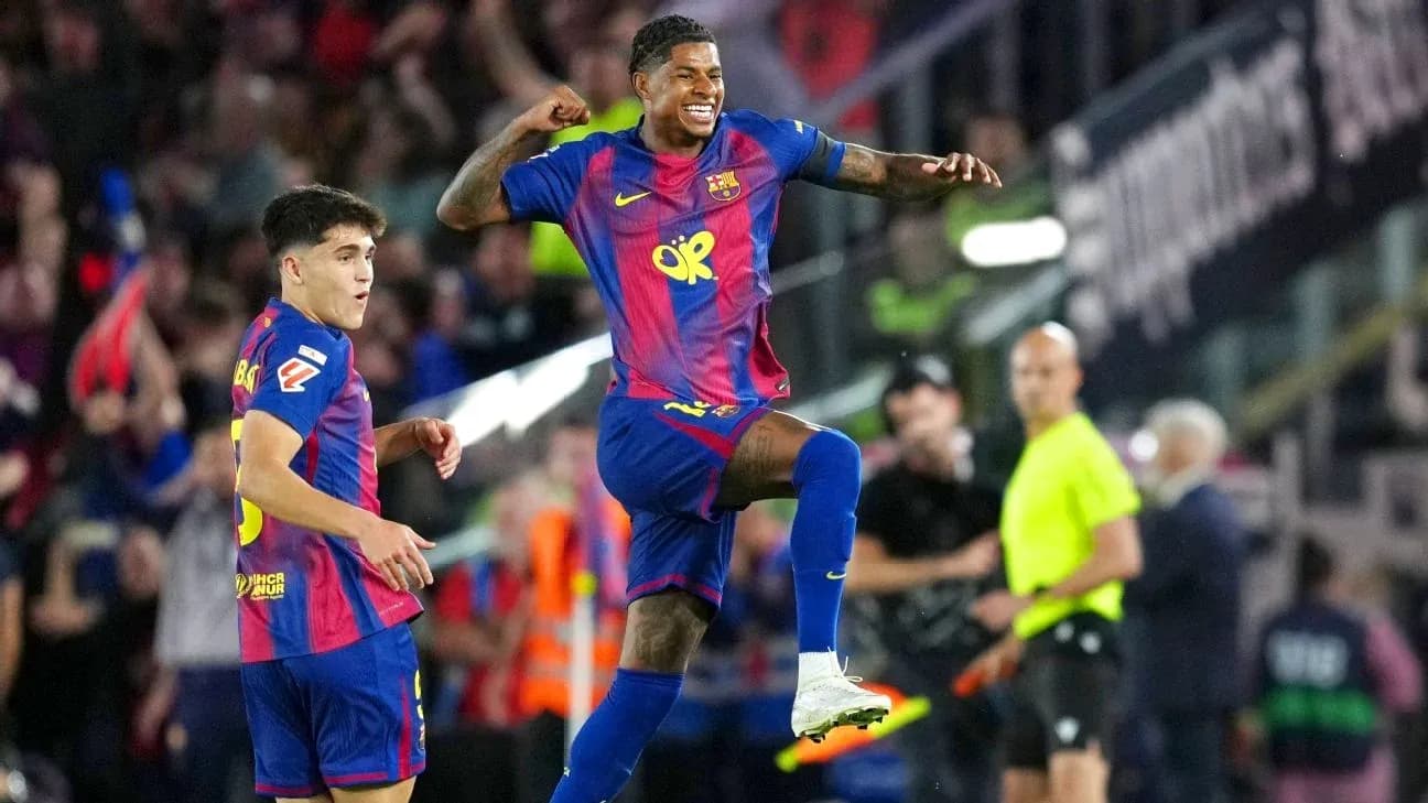 Barcelona players celebrating a goal on the pitch Barcelona players celebrating a goal on the pitch
