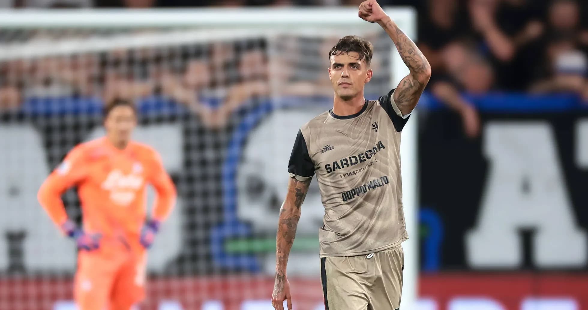 Player celebrating after scoring a goal during match Player celebrating after scoring a goal during match