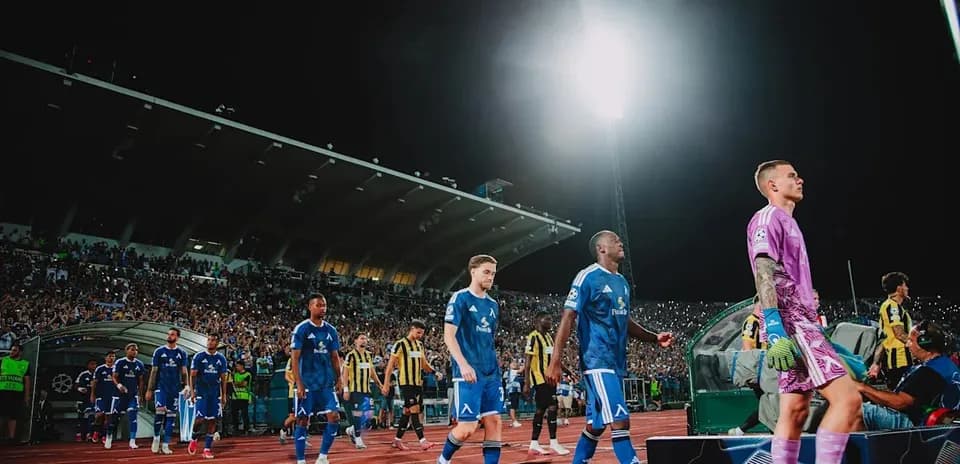 Levski Sofia players entering the pitch for match Levski Sofia players entering the pitch for match