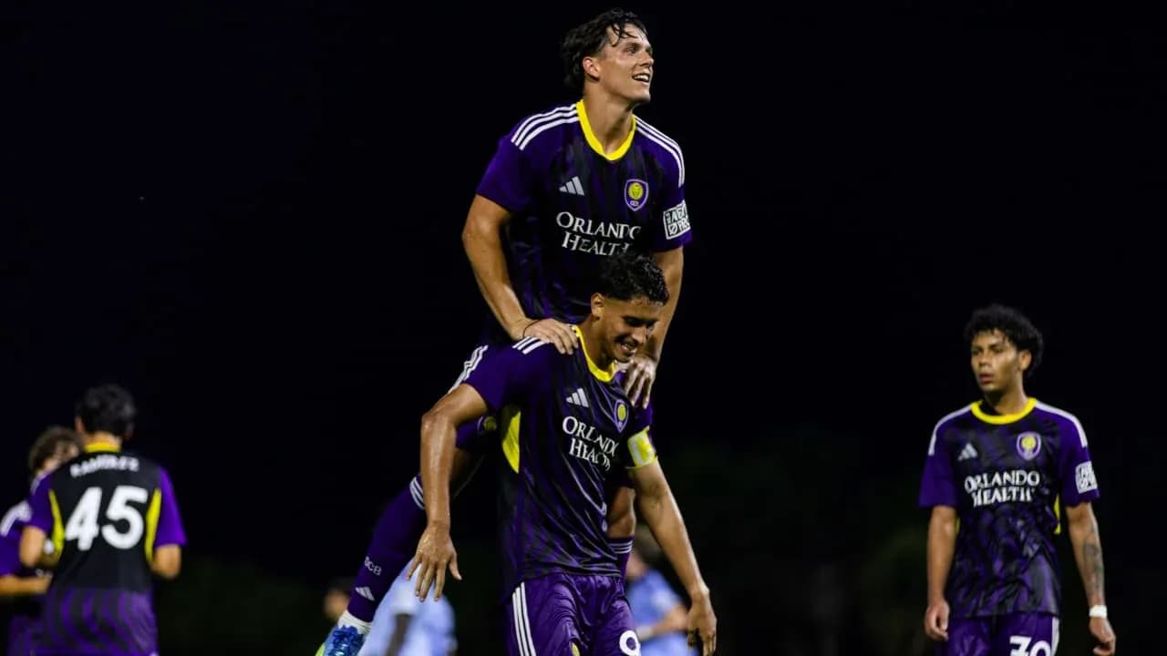 Orlando City II players celebrating a goal Orlando City II players celebrating a goal