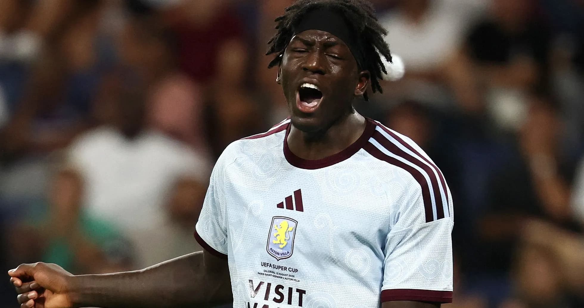 Player shouting during UEFA Super Cup match Player shouting during UEFA Super Cup match