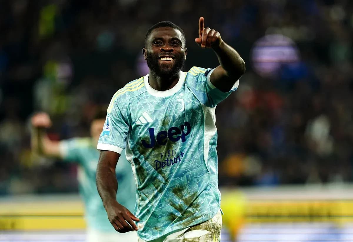 Juventus player celebrating during Serie A match Juventus player celebrating during Serie A match