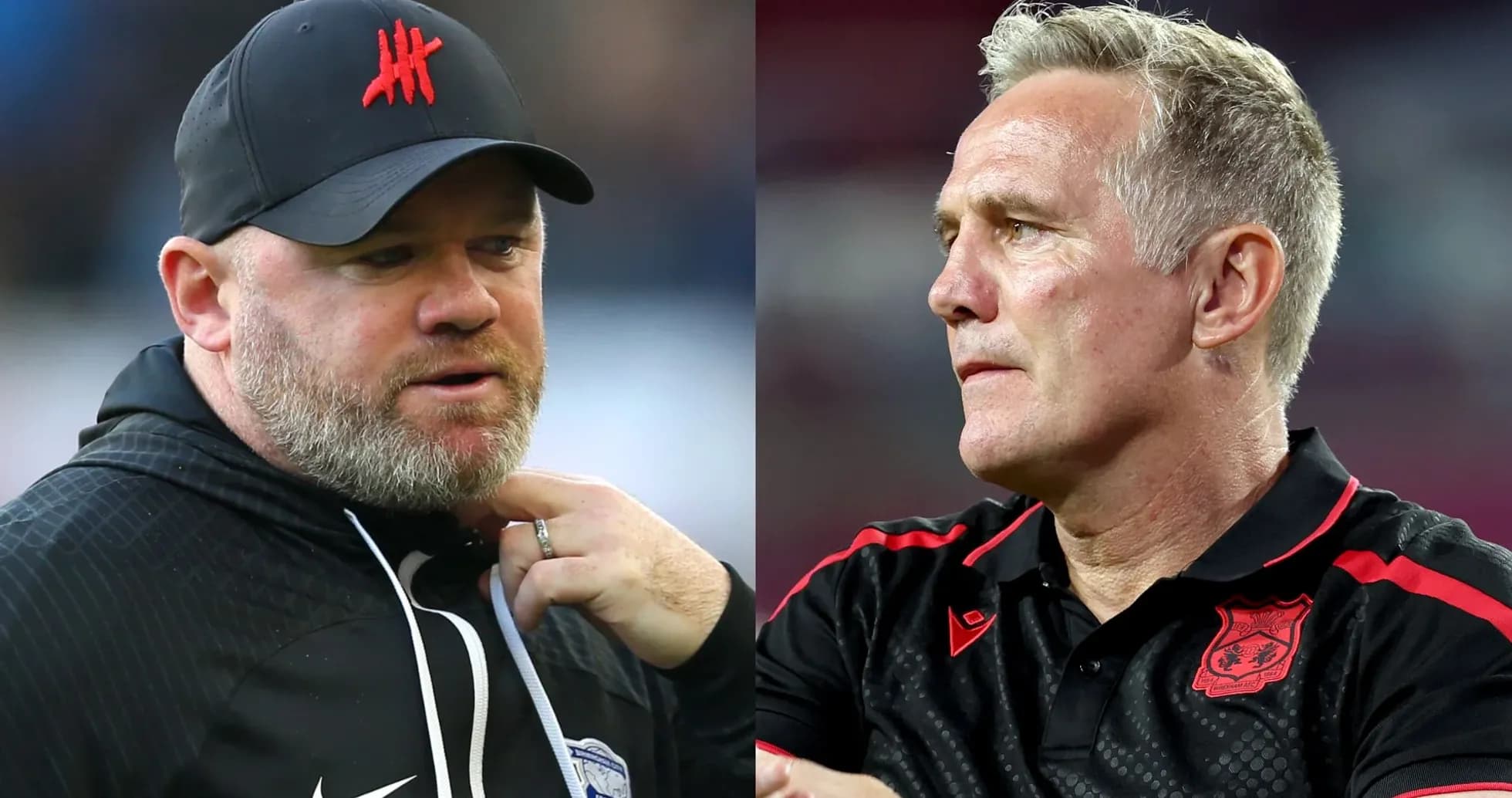 Two football managers on the sidelines during match Two football managers on the sidelines during match